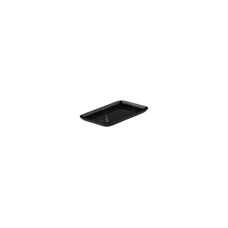 Rectangular Platter, 205 x 140mm, Coupe, Melamine - Black Marble: Pack of 12