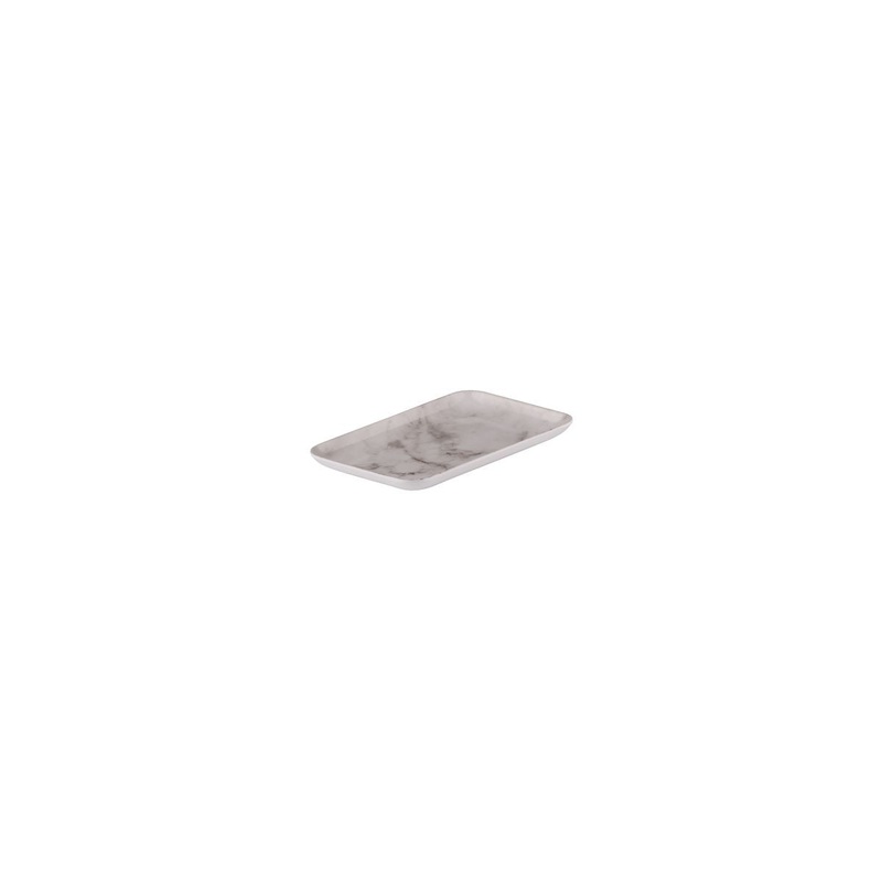 Rectangular Platter, 205 x 140mm, Coupe, Melamine - White Marble: Pack of 12