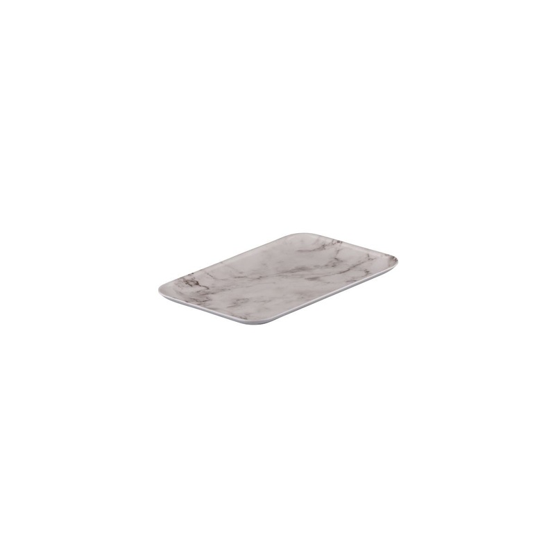 Rectangular Platter, 290 x 200mm, Coupe, Melamine - White Marble: Pack of 12