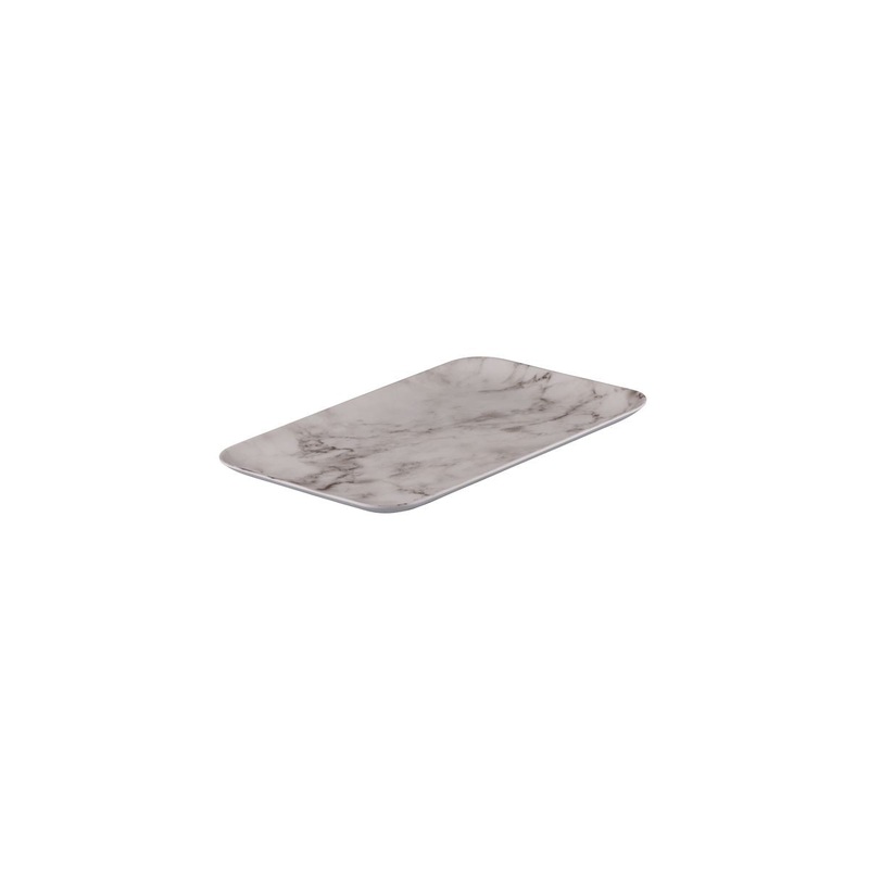 Rectangular Platter, 330 x 230mm, Coupe, Melamine - White Marble: Pack of 6