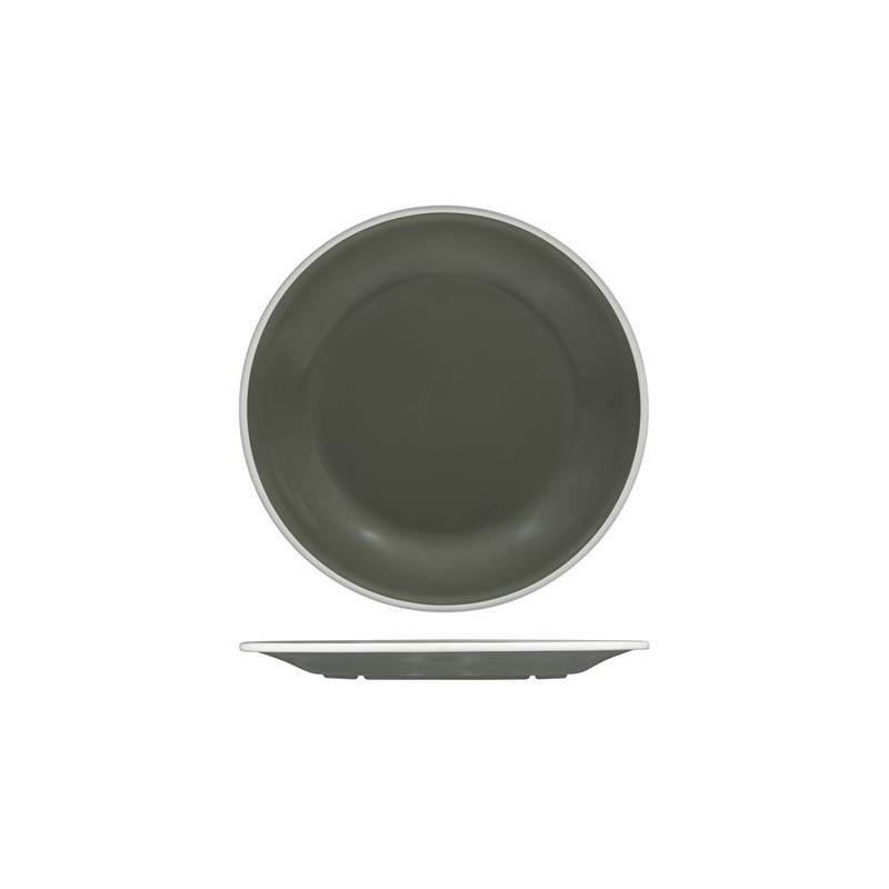 Round Plate, 220mm, Melamine - Grey & White: Pack of 12