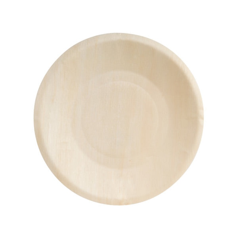 Round Plate Wide Rim - Bio Wood, 190mm: Pack of 10
