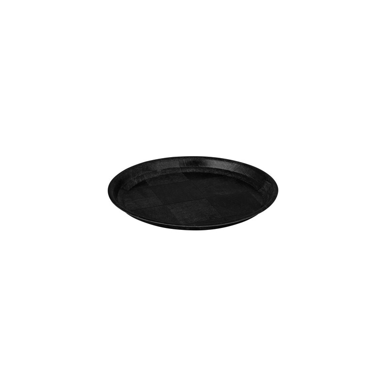 Round Tray, 150mm - Black Woven Wood: Pack of 12