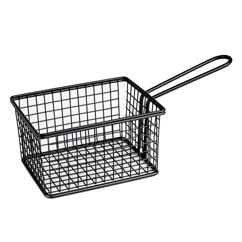 Service Basket - Rectangular, Black 142 x 114 x 80mm: Pack of 1
