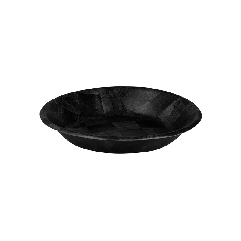 Serving Bowl, 450mm - Black Woven Wood, Pack of 3