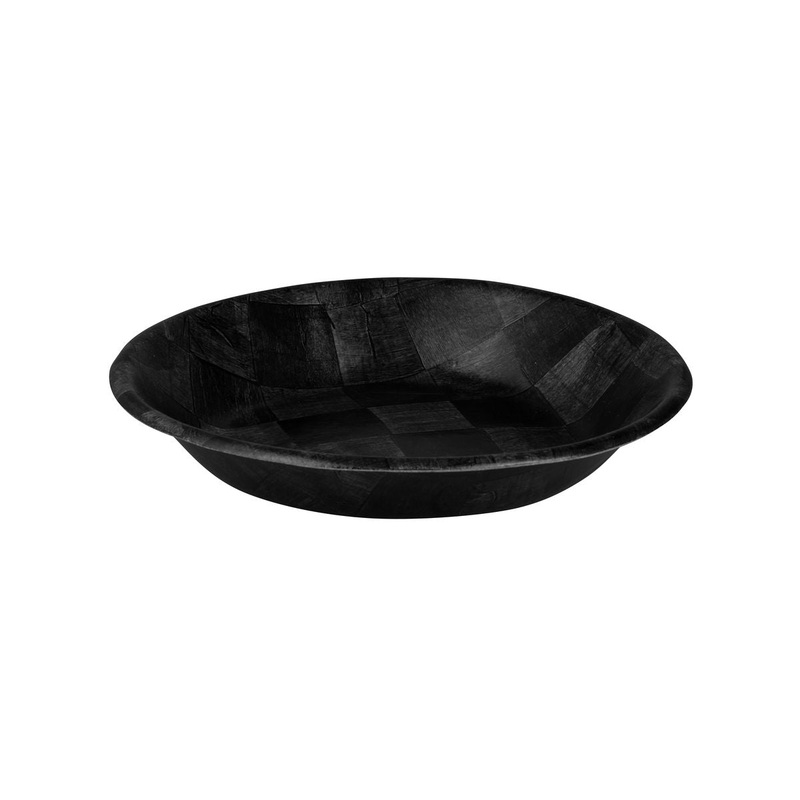 Serving Bowl, 500mm - Black Woven Wood: Pack of 2