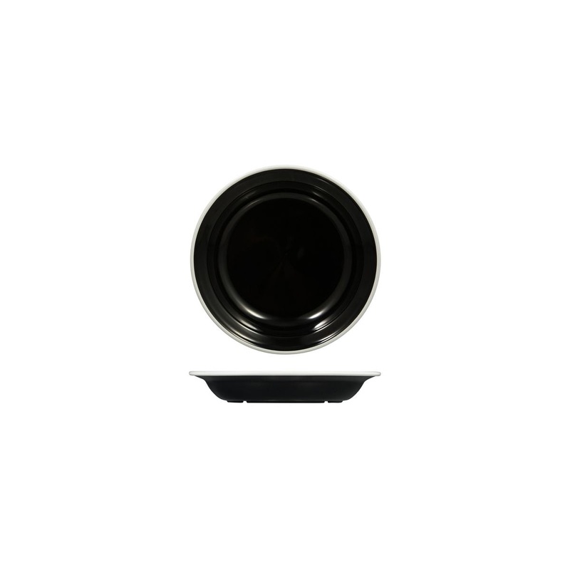 Soup - Pasta Plate, 200mm, Melamine - Black & White: Pack of 12
