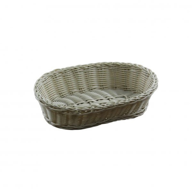 Oval Polypropylene Basket - 300x225x75mm: Pack of 6