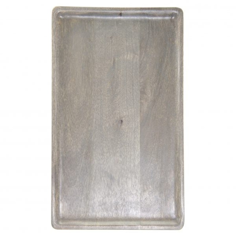 Rectangle Serving Board - 400x200x15mm, Mangowood, Grey