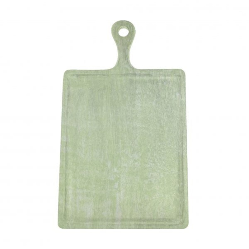 Rectangle Serving Board With Handle - 300x400x200mm, Mangowood, Green: Pack of 1