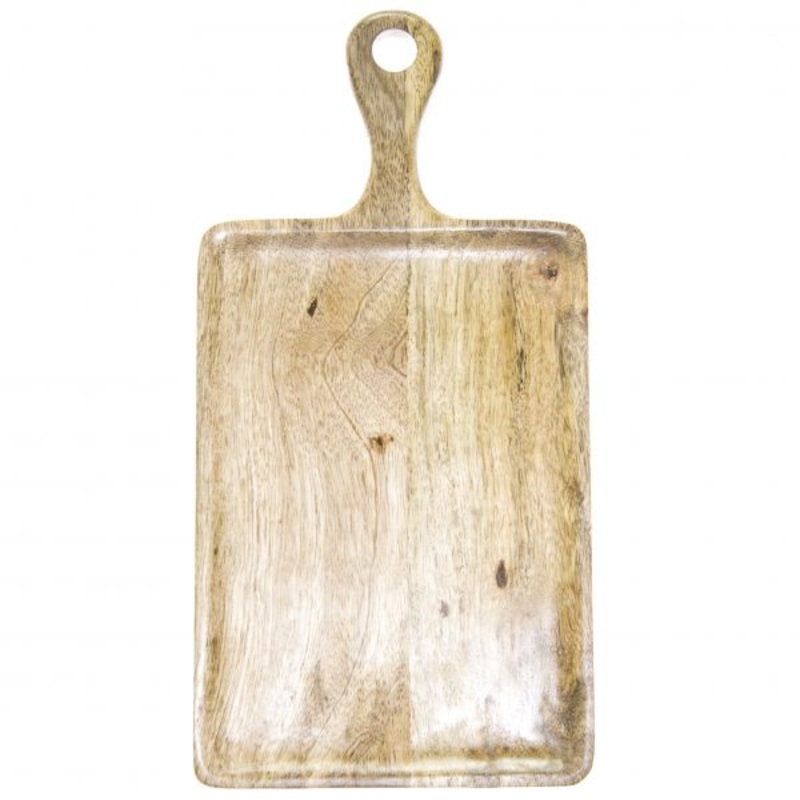 Rectangle Serving Board With Handle - 520x700x440mm, Mangowood, Natural: Pack of 1