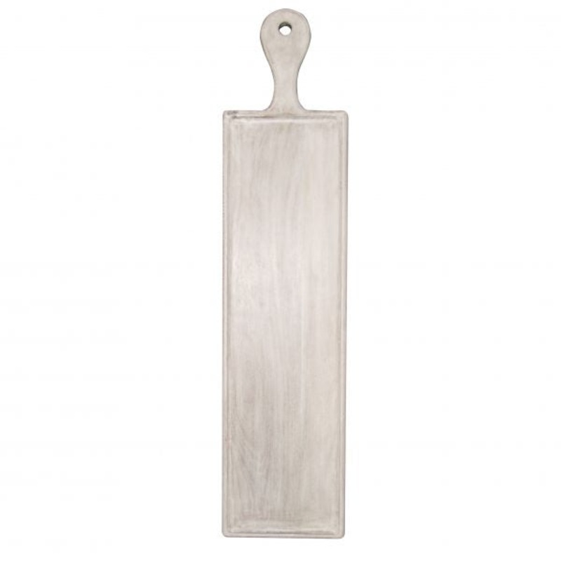 Rectangle Serving Board With Handle - 670x850x200mm, Mangowood, White: Pack of 1