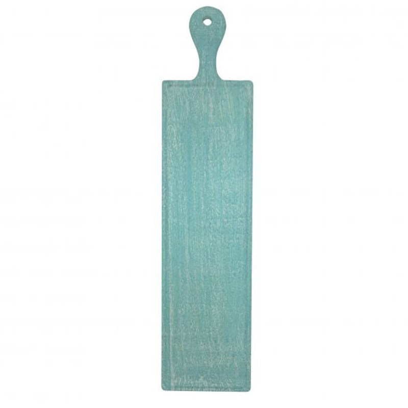 Rectangle Serving Board With Handle - Mangowood, Aqua: Pack of 1