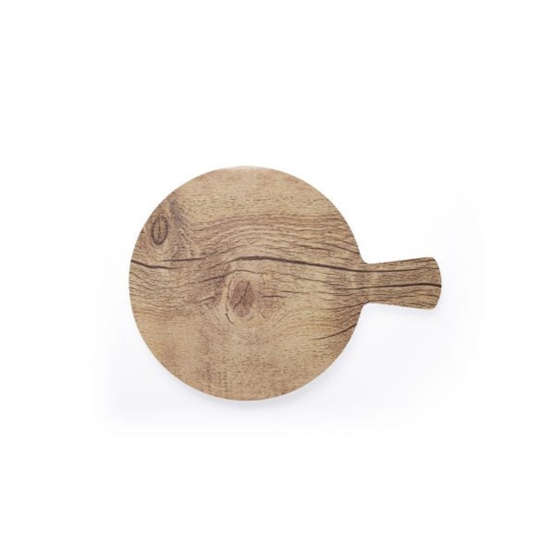 Round Melamine Board With Handle - 230mm, 320mm, Wood Effect: Pack of 1