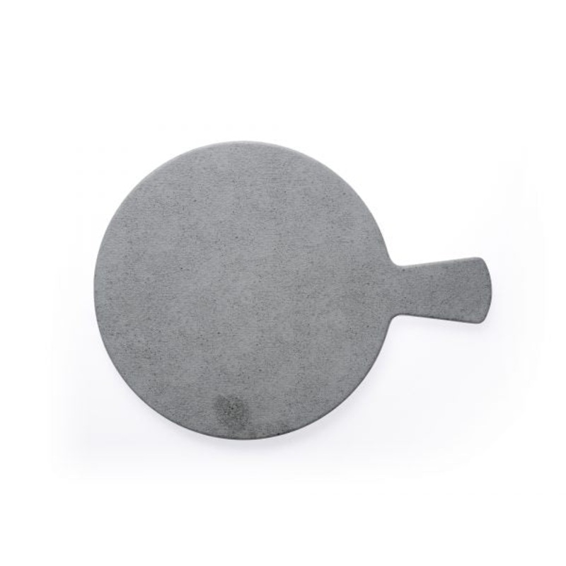 Round Melamine Board With Handle - 280mm, 370mm, Light Grey Slate: Pack of 1