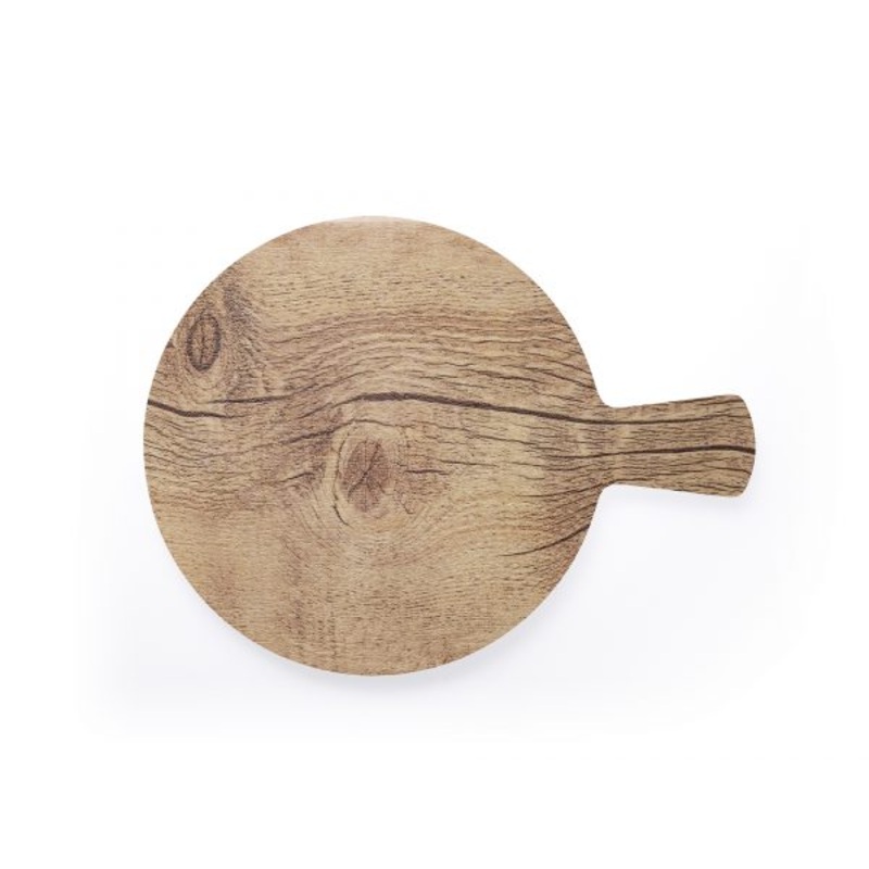 Round Melamine Board With Handle - 280mm, 370mm, Wood Effect: Pack of 1
