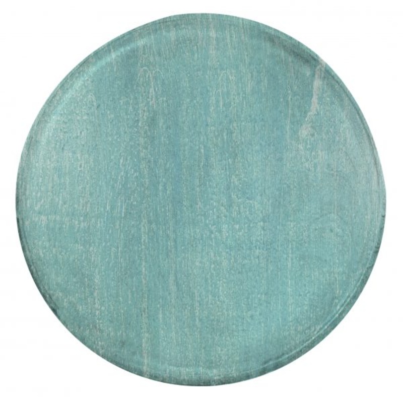 Round Serving Board - 300x15mm, Mangowood, Aqua: Pack of 1