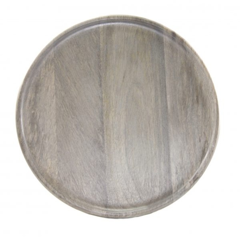 Round Serving Board - 300x15mm, Mangowood, Grey: Pack of 1