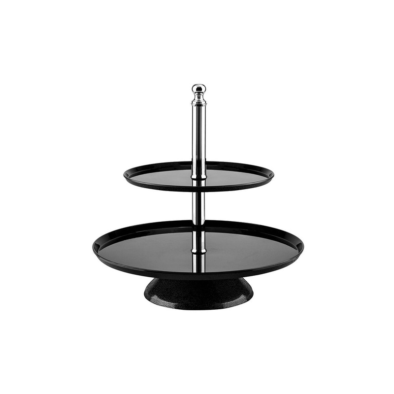 2 Tier Round Stand - 250/350mm, 370mm, Black