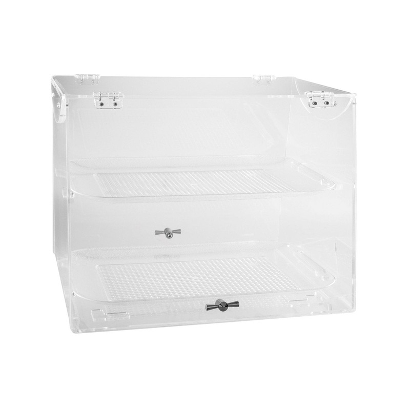 2 Tray Display Cabinet - 480x400mm, 360mm, Clear