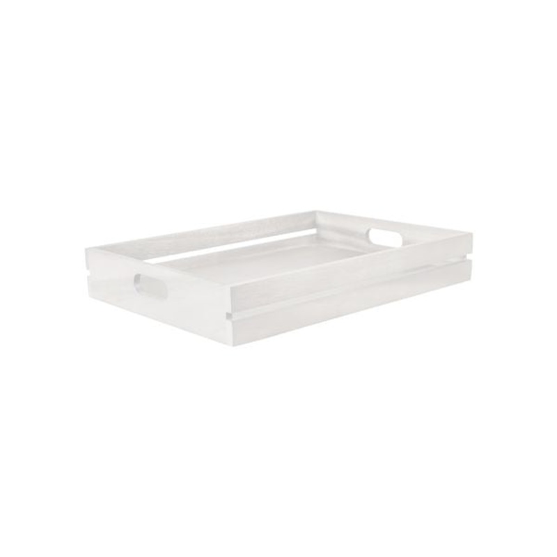 Acacia Serving Tray - White, 450X320X70Mm: Pack of 6