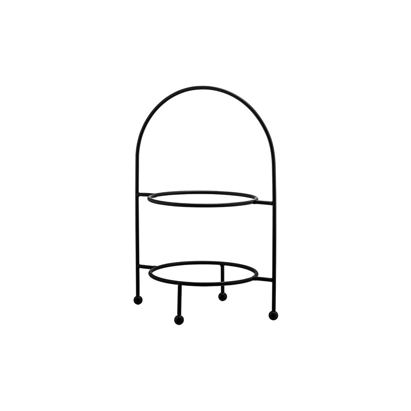 Round Display Stand - 2 Tier, 470mm, Black
