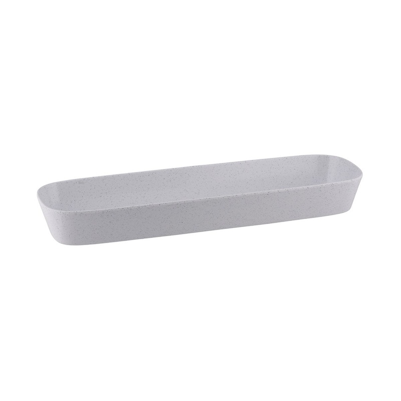 Stone 1/2 Size Rectangular Dish - 530x162mm, 65mm, 3750ml, White: Pack of 3