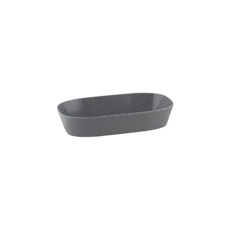 Stone 1/3 Size Rectangular Dish - 325x175mm, 65mm, 2350ml, Grey: Pack of 3