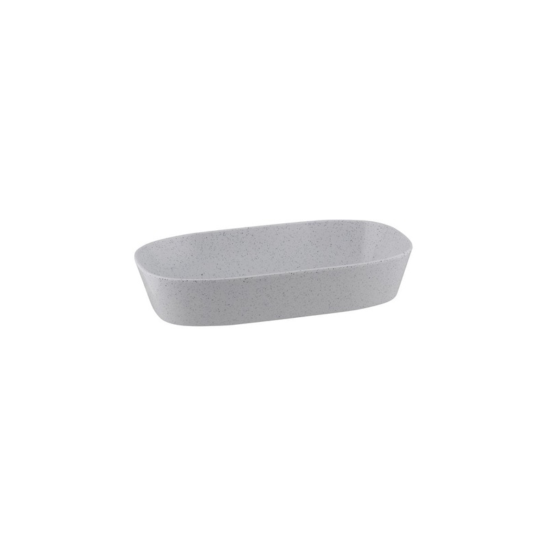 Stone 1/3 Size Rectangular Dish - 325x175mm, 65mm, 2350ml, White: Pack of 3