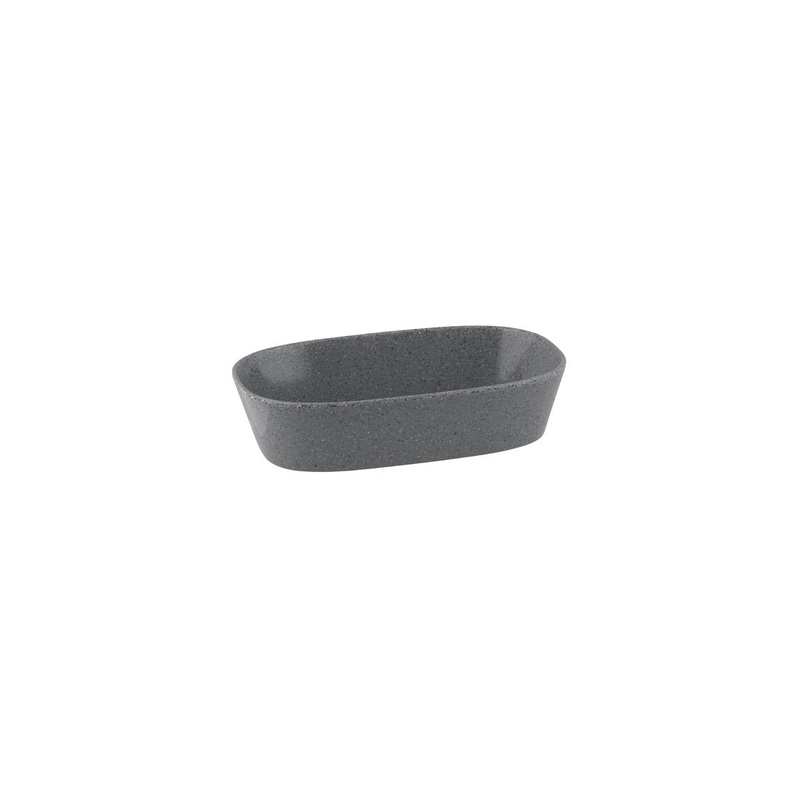 Stone 1/4 Size Rectangular Dish - 265x162mm, 65mm, 1650ml, Grey: Pack of 3