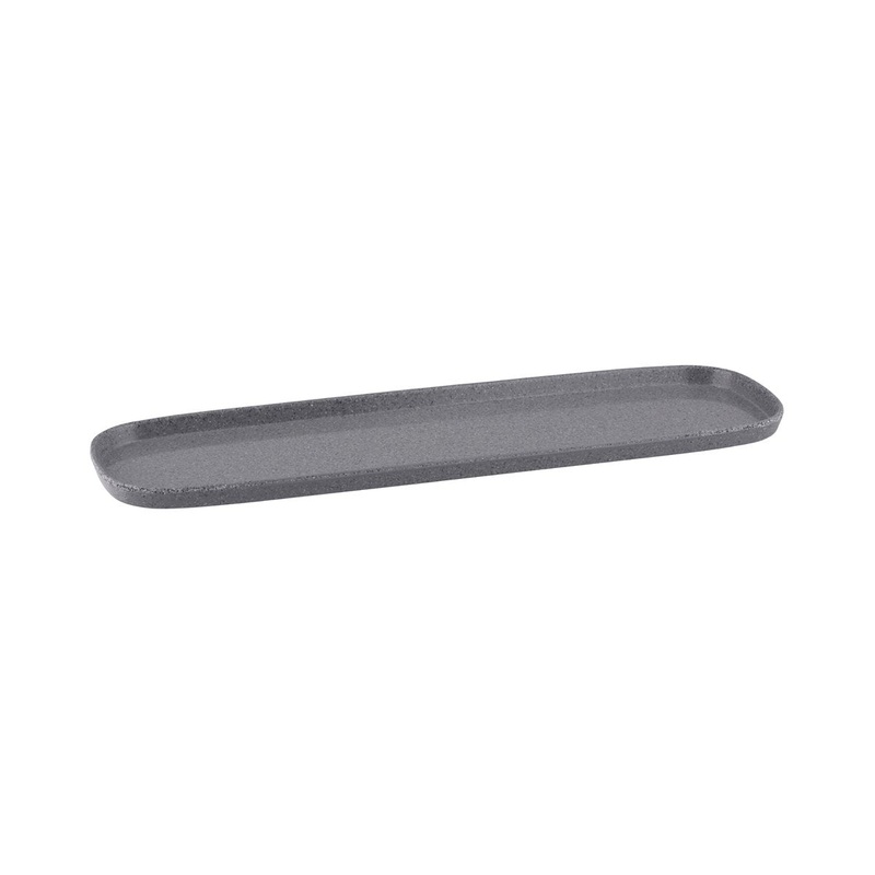 Stone 2/4 Size Rectangular Dish - 530x162mm, 20mm, Grey: Pack of 6