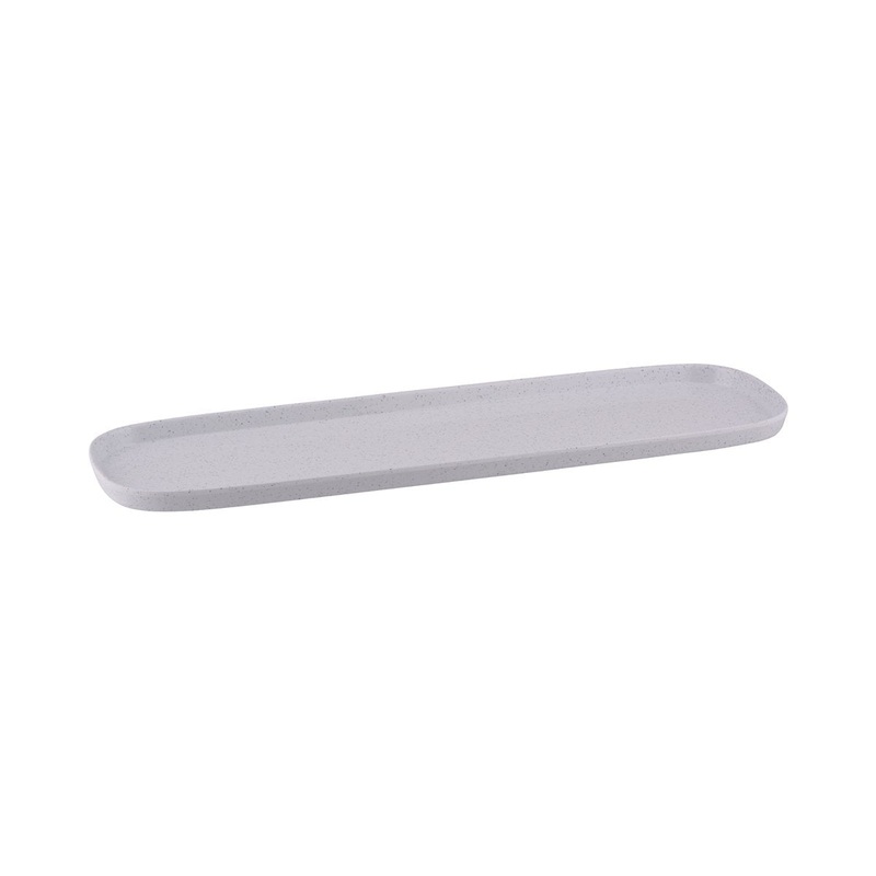Stone 2/4 Size Rectangular Dish - 530x162mm, 20mm, White: Pack of 6