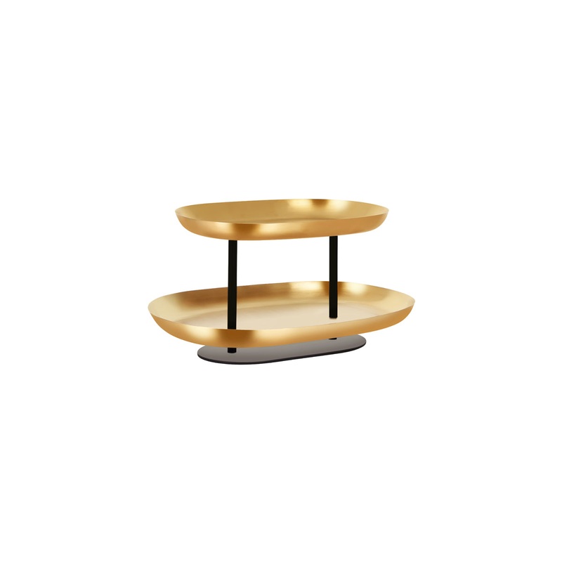 2-Tier Seafood Stand Brass / Iron: 380 x 260 x 195mm
