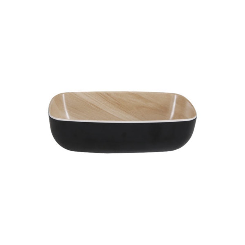 Echo Long Bowl - 176x108x55mm, Black-Birch: Pack of 1