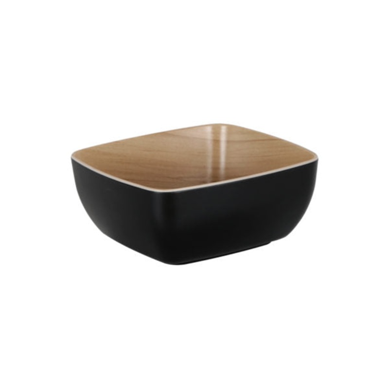 Echo Rectangular Bowl - 176x162x75mm, Black-Birch: Pack of 1