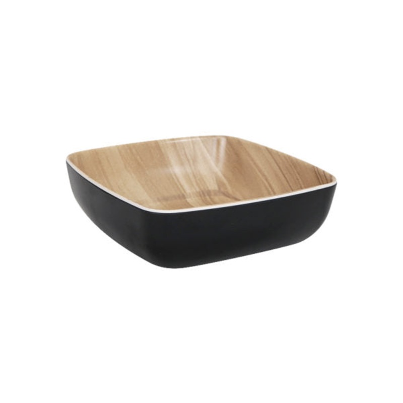 Echo Square Bowl - 165x165x55mm, Black-Birch: Pack of 1