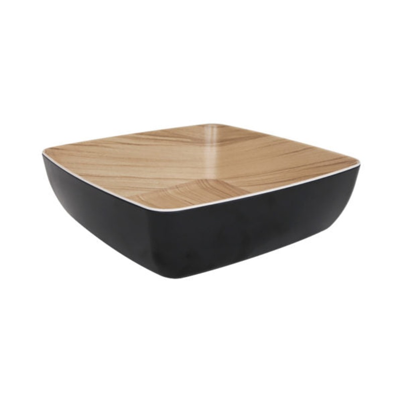 Echo Square Bowl - 250x250x75mm, Black-Birch: Pack of 1