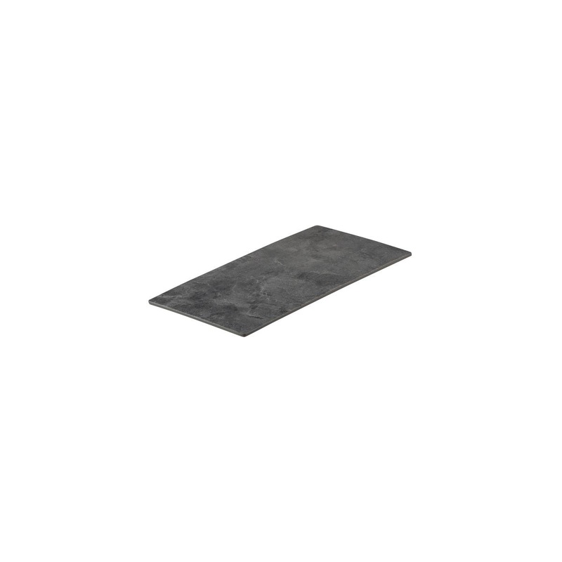 Flat Rectangular Platter, 325 x 175mm, Melamine - Dark Concrete: Pack of 6