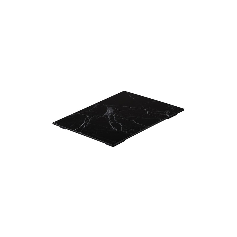 Flat Rectangular Platter, 325 x 265mm, Melamine - Black Marble: Pack of 3