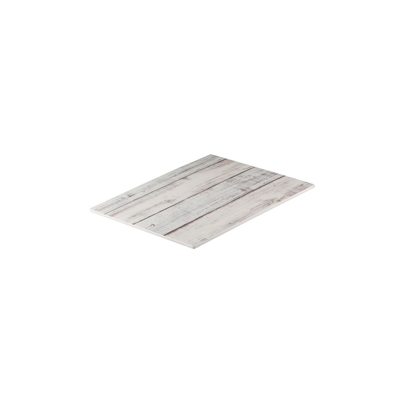 Flat Rectangular Platter, 325 x 265mm, Melamine - Shabby: Pack of 6