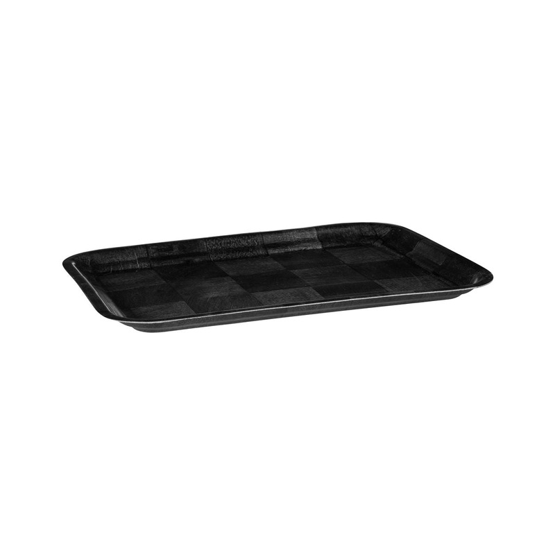 Rectangular Tray, 300 x 400mm - Black Woven Wood: Pack of 12