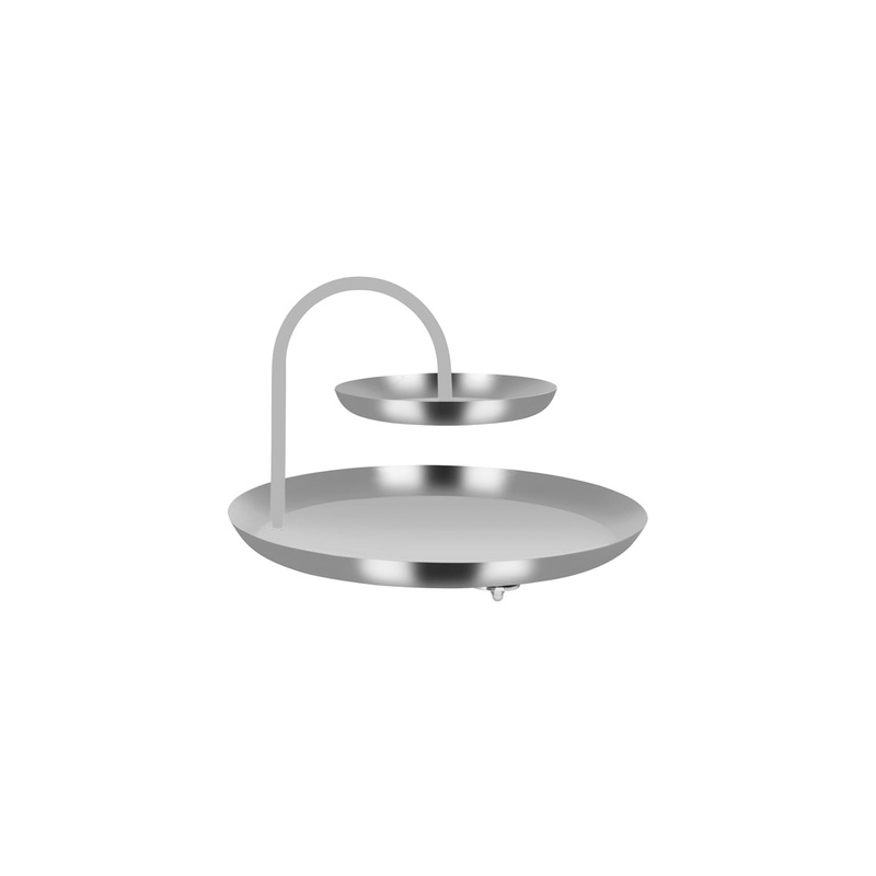 Round 2-Tier Seafood Stand Stainless Steel 360 x 360 x 240mm