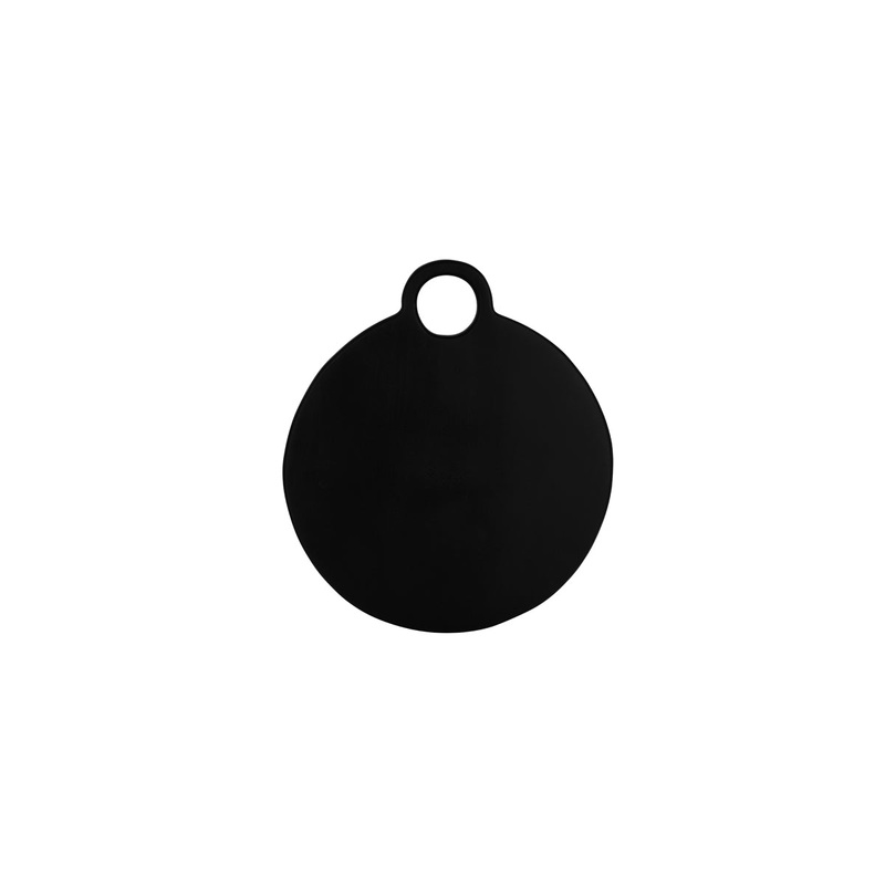 Serve Round Board, Black with Loop Handle Acacia - 405X355X25mm: Pack of 4
