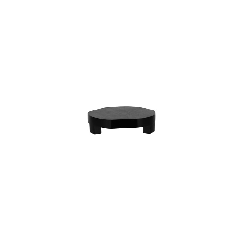 Serve Round Footed Acacia - Display Stand , Black 200X50mm: Pack of 2