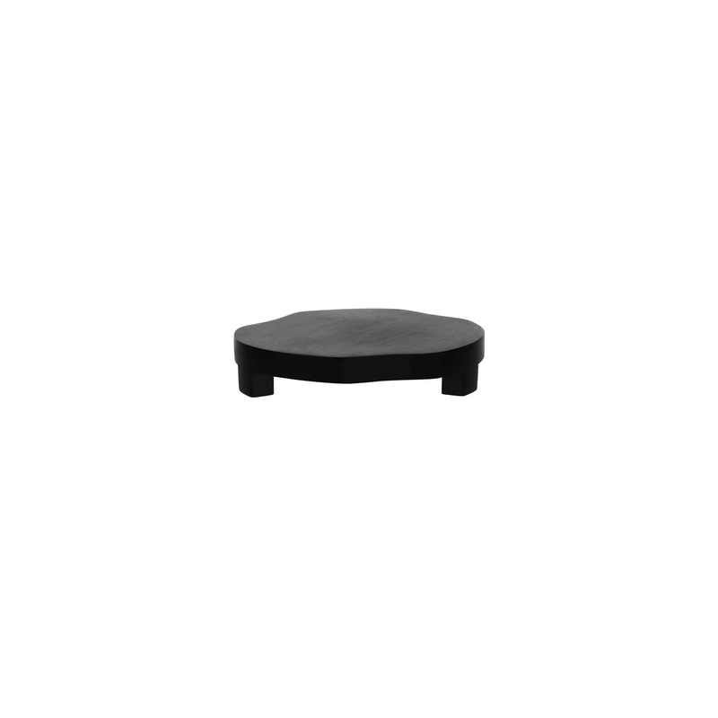 Serve Round Footed Acacia - Display Stand , Black 255X50mm: Pack of 2