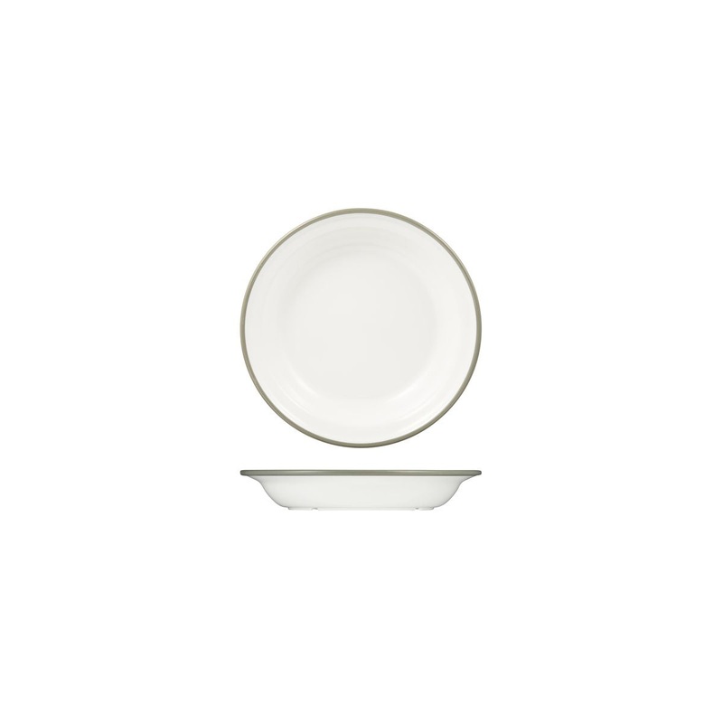 Soup - Pasta Plate, 200mm, Melamine - White & Grey: Pack of 12