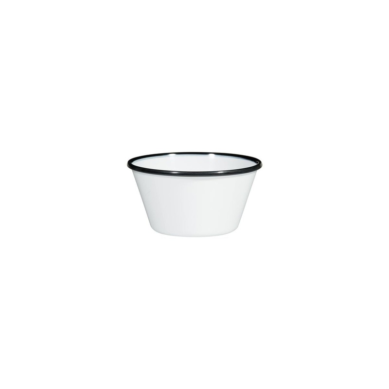Tapered Bowl, 125 x 125 x 67mm, Melamine - White & Black: Pack of 12