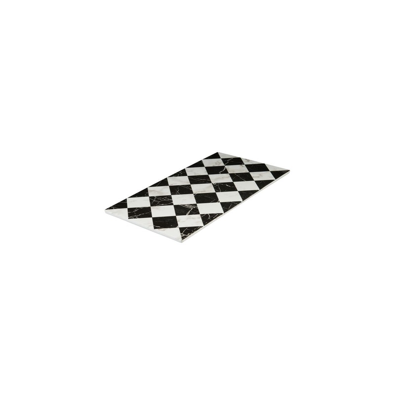 Flat Rectangular Platter, 325 x 176mm, Melamine - Checkered: Pack of 3