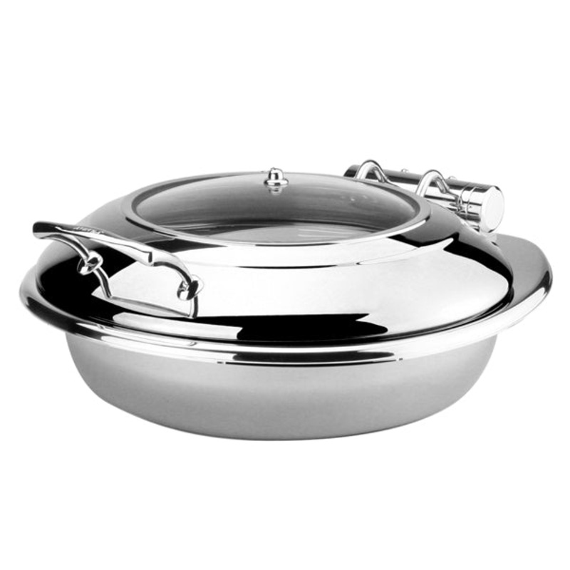 Induction Chafer - S-S, Round, Princess, Glass and Stainless Steel Lid