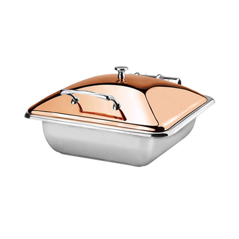 Induction Chafer - Stainless Steel, Rectangular, 1-2 Size, Princess, Rose Gold